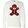 thumbnail image 3 of Inktastic Buffalo Plaid Gingerbread Man Long Sleeve T-Shirt, 3 of 5