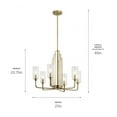 thumbnail image 6 of Kichler Kimrose 27" Wide Six Light Modern Brass Finish Chandelier, 6 of 7