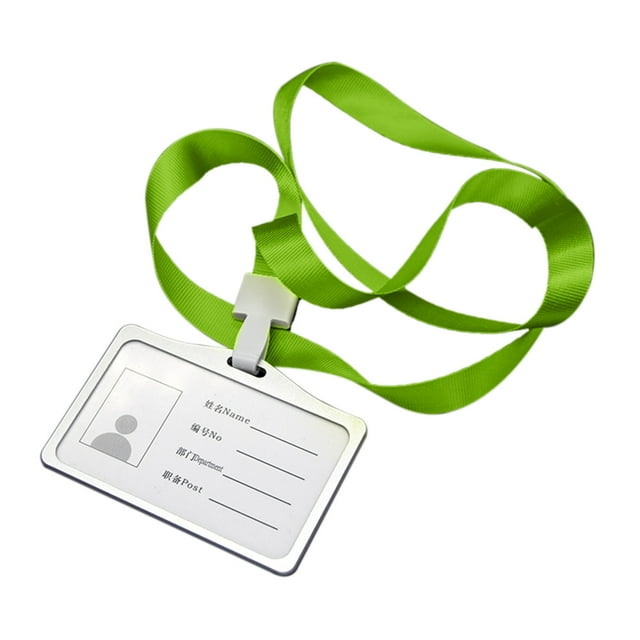 Amdohai Horizontal Transverse Aluminum Alloy ID Name Card Case Business Work Card Badge Holder with Lanyard