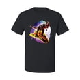 thumbnail image 2 of Wild Bobby, Trippy Galactic T-Rex on Taco, Pop Culture, Men Graphic Tees, Black, Small, 2 of 3