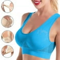 thumbnail image 5 of Comfort Bra for Women Sports Bras Crop Top for Yoga Wirefree Bra with Removable Pads for Women Sleep Yoga Daily Wear Blue XXXXXL, 5 of 5