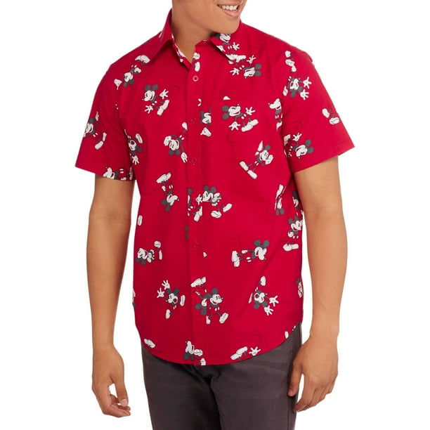 Mickey Mouse Disney Mickey Mouse Big Men's Short Sleeve Woven Shirt
