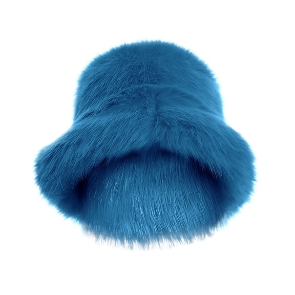 Hats for Women Fuzzy Plush Bucket Hat Fluffy Warm Winter Fishing Cap