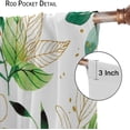 thumbnail image 5 of Green Palm Tree Leaves Curtains,Summer Green Gold Plant Botanical Rod Pocket Window Treatment Drapes,Boho Botanical Leaf Curtains 84x84in, 5 of 8