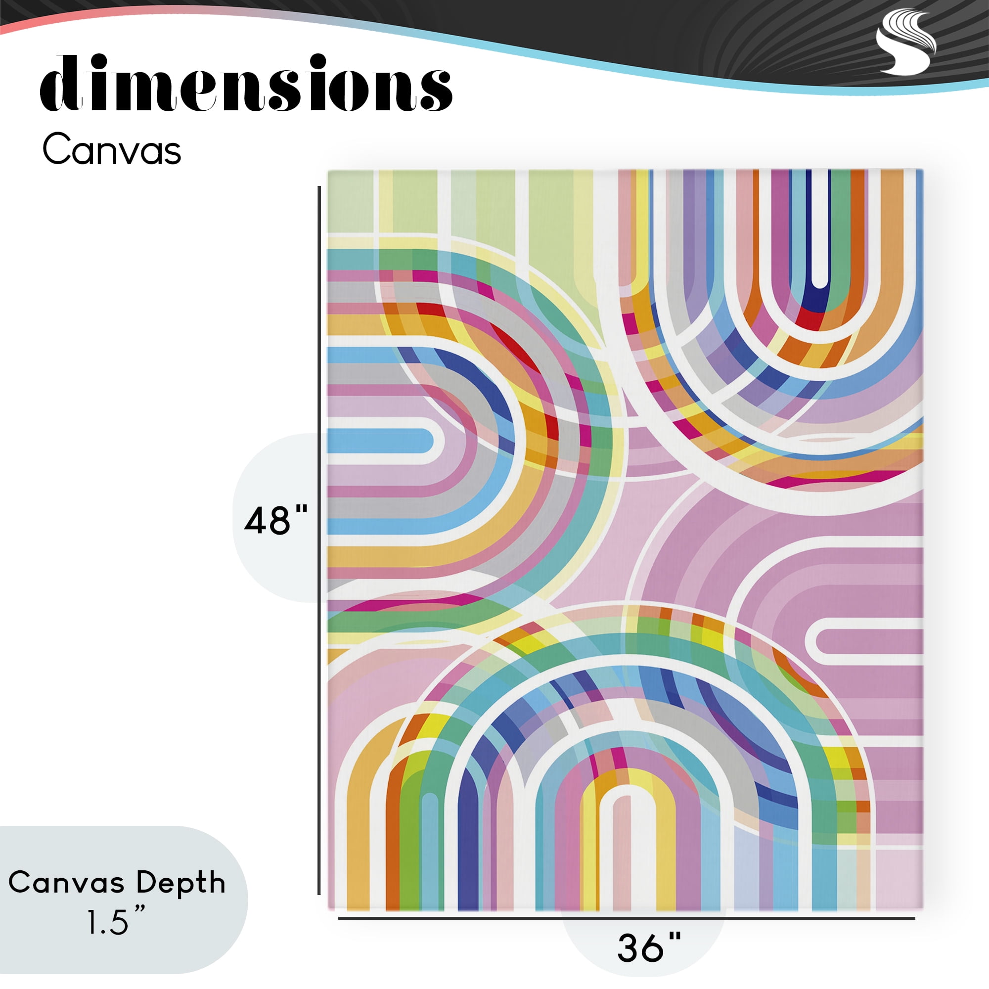 Stupell Industries Bright Playful Rainbow Arches Canvas Wall Art, design by Amber Sterling