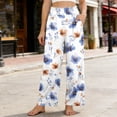 thumbnail image 2 of Womens Straight Leg Palazzo Lounge Pants Stretchy High Waist Loose Slacks with Pockets Printed Comfy Flowy Lounge Pants,Sizes S-2XL, 2 of 8