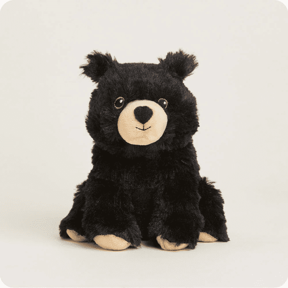 Warmies 9” Black Bear Junior Stuffed Animal, Microwavable Heated Plushie and Weighted Soft Plush Toy
