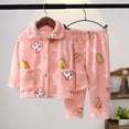 thumbnail image 2 of Toimothcn Toddler Kids Clothes Sets Long Sleeve Cute Cartoon Rabbit Printed Flannel Shirt Tops Stretchy Pants 2Pcs Pajamas Sets Warm Loose Fit Sleepwear Outfits Lovely Kids Sleeping Wear, 2 of 4