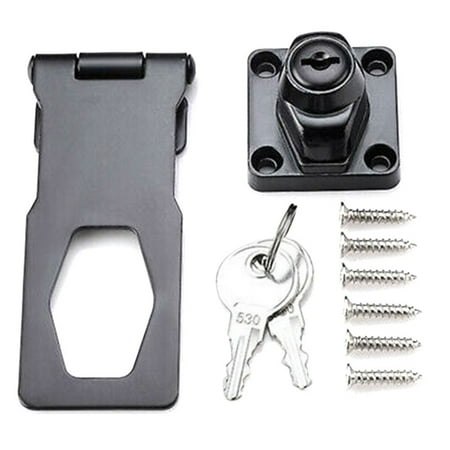 

Ruibeauty 3In Black Locking Hasp And Staple With Keys Padlock Garage Lock Cupboard Shed