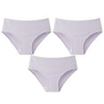 thumbnail image 1 of Puntoco Ropa interior breve para mujer, 3 piezas, bragas de cintura media a rayas con ventilación conservadora para uso diario para mujer, 1 of 3
