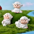 thumbnail image 3 of Cheer.US 5 Pcs Miniature Sheeps Mini Garden Herd Mini Sheep Figurines Miniatures of Sheeps Moss Micro Landscape Decoration DIY Resin Home Decor Animals Micro Fairy Garden, 3 of 7