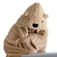 thumbnail image 4 of Cape de couverture d'hiver - avec capuche épaisse et douce en peluche chaude portable pour enfants et adultes(beige), 4 of 12