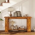 thumbnail image 6 of HOMCOM Farmhouse Console Table, 63" Narrow Entryway Table with Storage Shelf and Thickened Tabletop for Living Room, Hallway, Distressed Brown, 6 of 9