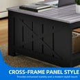 thumbnail image 3 of DEXTRUS Farmhouse Square Coffee Table, Rustic Center Table for Living Room, Gray Oak, 3 of 8