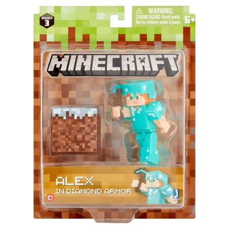 Jazwares Minecraft Series 3 Alex in Diamond Armor Figure