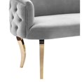 thumbnail image 2 of TOV Furniture Adina Grey Velvet Loveseat with Gold Legs, 2 of 4