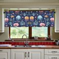 thumbnail image 3 of Yayeee Kitchen Curtains Tier Set of 2 Light Filtering 57"x36" Over Sink Window Panels, Yellow Jellyfish, 3 of 7