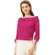 thumbnail image 1 of Blusa de lunares Allegra K Media Manga Cuello con Volantes Rosa Caliente M, 1 of 5