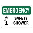 thumbnail image 1 of SignMission OS-EM-A-1218-L-10355 Panneau d'Urgence OSHA 12 x 18 Po - Douche de Sécurité, 1 of 1