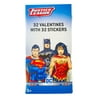 32 Justice League Valentine's Day Cards with 32 Stickers Batman Wonder Woman Superman