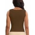 thumbnail image 3 of INSPIRE CHIC Women's Square Neck Sleeveless Tank Tops Basic Fitted Camisoles XL Brown, 3 of 5