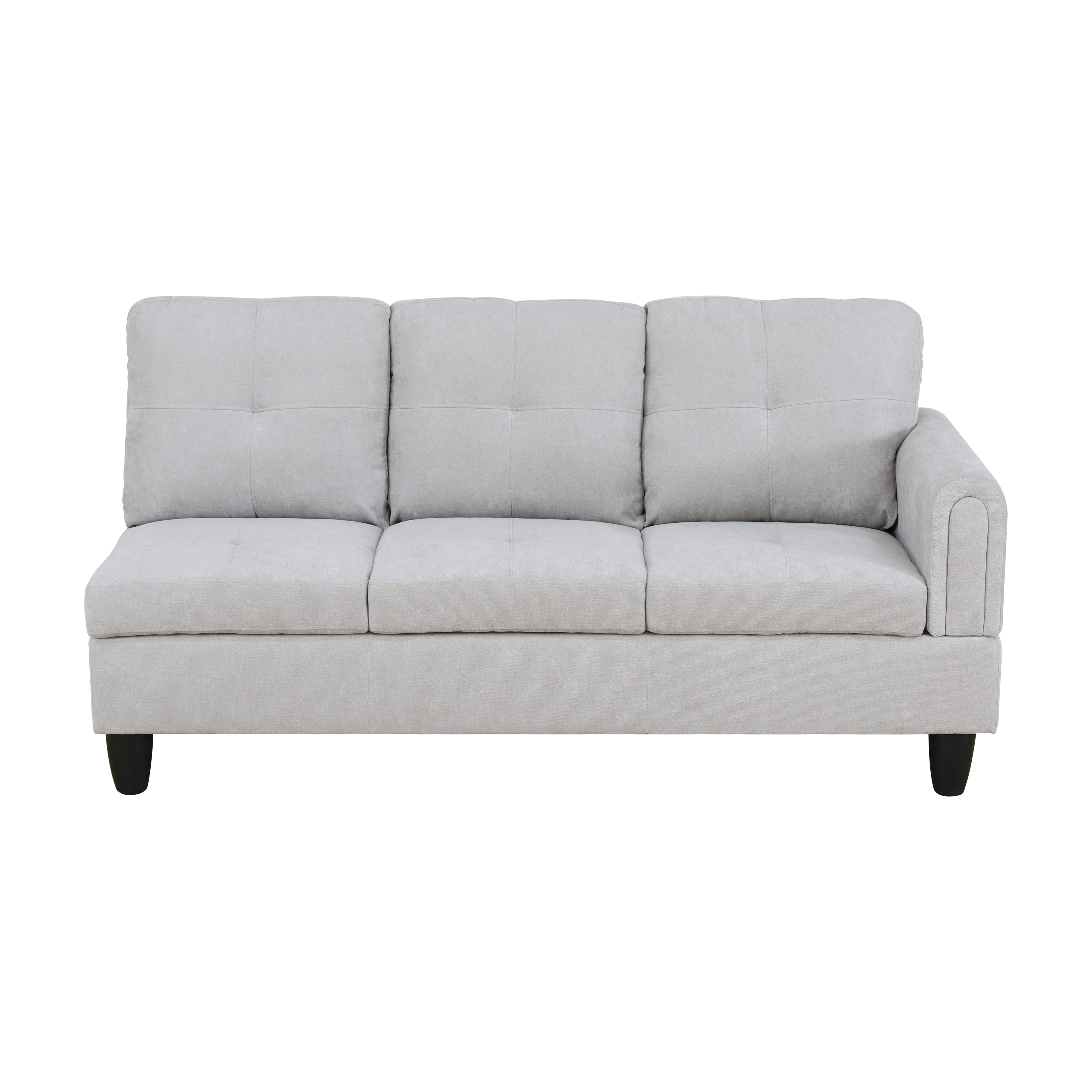 MAYEERTY 97" Light Gray Modern Fluffy 3-Piece Couch - Ultra-Soft Cozy for Living Room