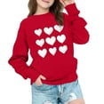 thumbnail image 6 of Posijego Girls Boys Valentine's Day Sweatshirts Long Sleeve Heart Graphic Tee Spring Pullover Sweatshirt for Kids 1-15 Years, 6 of 9