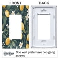 thumbnail image 3 of Yayeee Rocker Switch Wall Plate 3-Gang 6.5"x4.6" Home Decorative Outlet Cover, Floral Lemons, 3 of 6