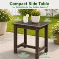 thumbnail image 5 of Y&M Outdoor Side Table 2 Pack, HIPS Waterproof Patio End Table for Adirondack Chair, Square Accent Table, Coffee, 5 of 8
