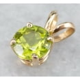 thumbnail image 2 of Bluebell Jewels Womens Green CZ 4 Prong Solitaire Pendant 14k Yellow Gold Plated Silver, 2 of 2
