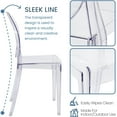 thumbnail image 5 of Fohfurniture Set of 4 Clear Ghost Chairs, Modern Transparent Accent Side Chairs, Clear Polycarbonate Dining Room Arm Chairs for Events, Weddings, Banquets, 5 of 10