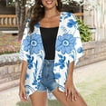 thumbnail image 6 of Women's Casual Fashion Print Lightweight And Comfortable Beach Vacation Chiffon Cardigan Sun Cardigan Uv Protection Shirts for Women Womens Sun Shirt, 6 of 7