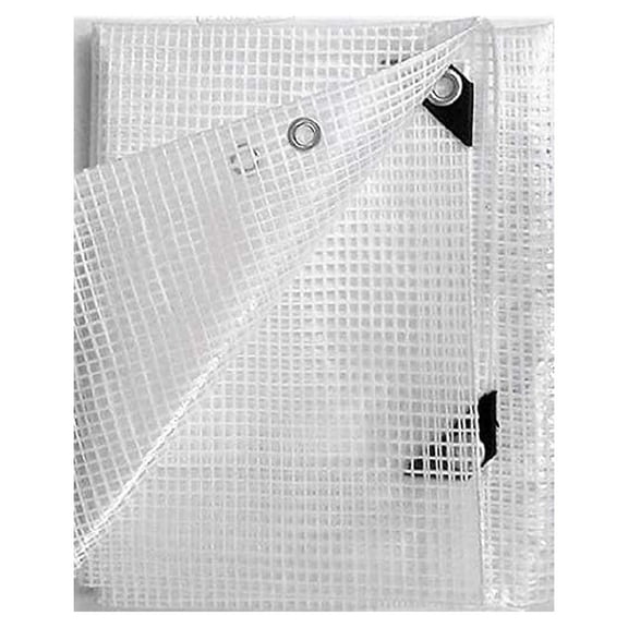 10' X 16' Clear Heavy Duty Tarp 14 mil with Grommets for Nursery Greenhouse Garden Pen Cover (Finished Size Approx. 9'6" x 15'6")