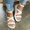White, variant on UTTOASFAY Sandals for Women Summer Fashion Women Buckle Flat Open Toe Slipper Sandals Beach Casual Shoes