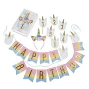 Kate Aspen Gold Glitter Unicorn Happy Birthday Party Décor Kit