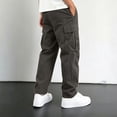 thumbnail image 5 of RUTAYY Boys Cargo Pants Utility Side Pockets Elastic Waist Solid Color Outdoor Activity Trousers, Dark Gray, 5 of 6