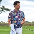 thumbnail image 3 of Rateoe cool Skull colorful Pattern Men's Short Sleeve Polo Shirts, Golf Polo Shirts Short Sleeve Performance Moisture Wicking Dry-4X-Large, 3 of 6