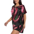 thumbnail image 2 of Balery Red Viper Jungle Intensity Pattern Womens Pajama Sets 2 Piece Soft Short Sleeve Top and Shorts Sleepwear Round Neck Pjs Lounge Set with Pockets-XX-Large, 2 of 7