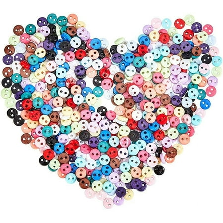 1Box 15 Colors 450 Pcs Sewing Buttons 4.5mm Round Tiny Doll Nylon Buttons for Kids Shirts Dress Pants Garment Making