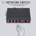 thumbnail image 4 of 5-Port RJ45 10/100M Ethernet Desktop Switch Hubs Network Laptop DIN Rail Type, 4 of 6