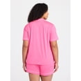 thumbnail image 4 of Joyspun Women's Dreamy Soft Collection Notch Collar Top and Shorts Pajama Set, 2-Piece, Sizes XS-3X, 4 of 5