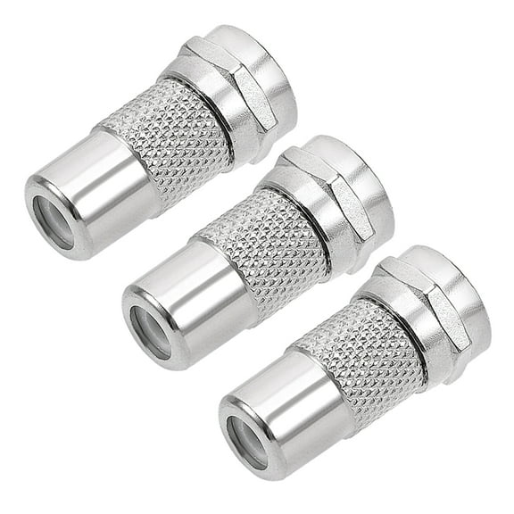 Unique Bargains F Type Male to RCA  Female Silver Tone RF Coaxial Adapter Connector 3pcs
