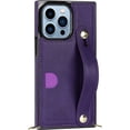 thumbnail image 3 of for iPhone 13 Mini Wallet Case for Women,Removable Adjustable Strap Crossbody Card Holders Cover Neck Strap Lanyard Purse Shoulder Strap Kickstand Purse Case for iPhone 13 Mini KB Purple, 3 of 14