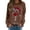 Brown, variant on QTSHPN Fall Crewneck Sweatshirt Merry Christmas Print Round Neck Fit Pullover Long Sleeve Loose Blouse Women's Sweatshirt Dark Green M