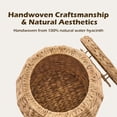 thumbnail image 3 of Casa Pura Furniture Handles Water Hyacinth Storage Basket with Lid, Off-White Handwoven, 3 of 7