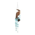 thumbnail image 6 of DecMode 32" Teal Shell Spiral Waterfall Geometric Windchime with Black Rope, 6 of 7