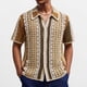 thumbnail image 2 of Hombro Frío Tops Imitación Gancho Mano de Punto Color Sólido Verano Manga Corta Hombres Cardigan Suéteres Suéter, 2 of 9