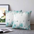 thumbnail image 2 of Pillow Covers 18x18 Set of 2, Turquoise Hydrangea Throw Pillow Covers Decorative Couch Cushion Cover, Farm Florals Butterflies Botanical Flowers Microfiber Soft Pillowcases for Bedroom Living Room, 2 of 9