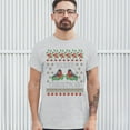 thumbnail image 3 of Tee Hunt Merry Christmas T-shirt Cute Bullfinch Ugly Sweater Theme Xmas Men's Tee, Ash Gray, 4X-Large, 3 of 5