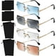 thumbnail image 1 of Paquete de caja Gafas de sol rectangulares sin montura Gafas sin montura vintage Gafas de sol vintage Gafas con montura de metal Hombres Mujeres Ormromra WMZL-1667-2, 1 of 4